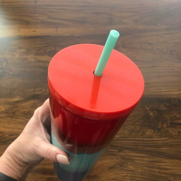 STARBUCKS 2021 Red Blue Wave Venti Tumbler 24 oz - Picture 4 of 6